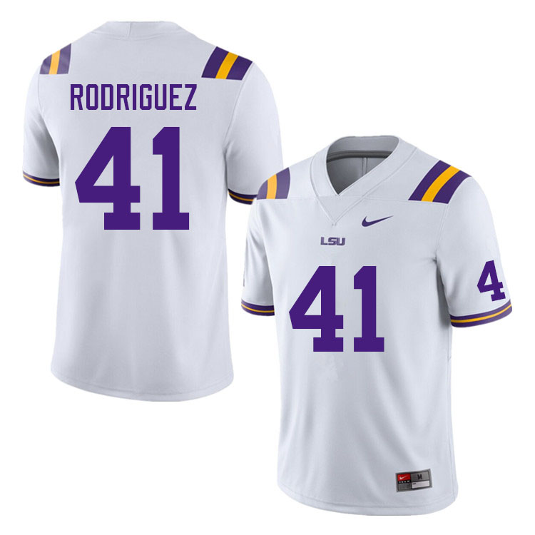 Men #41 Kyler Rodriguez LSU Tigers College Football Jerseys Sale-White